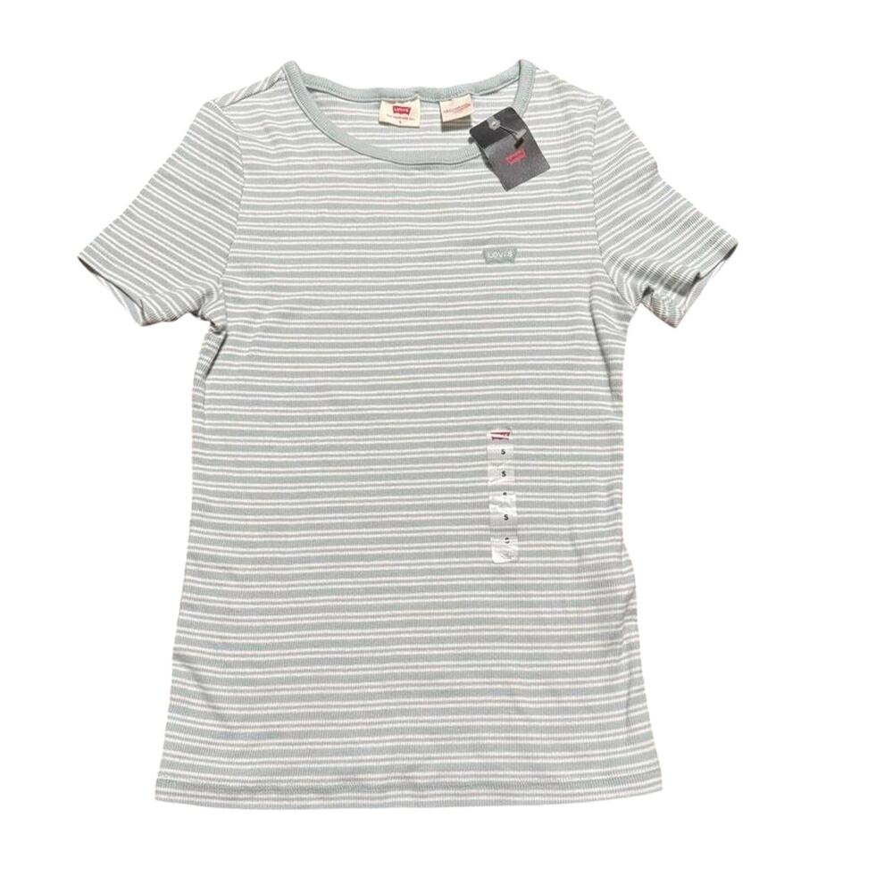 Levi’s Women’s White & Light Blue T-Shirt – Size Small